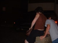 skateboarding in the alley